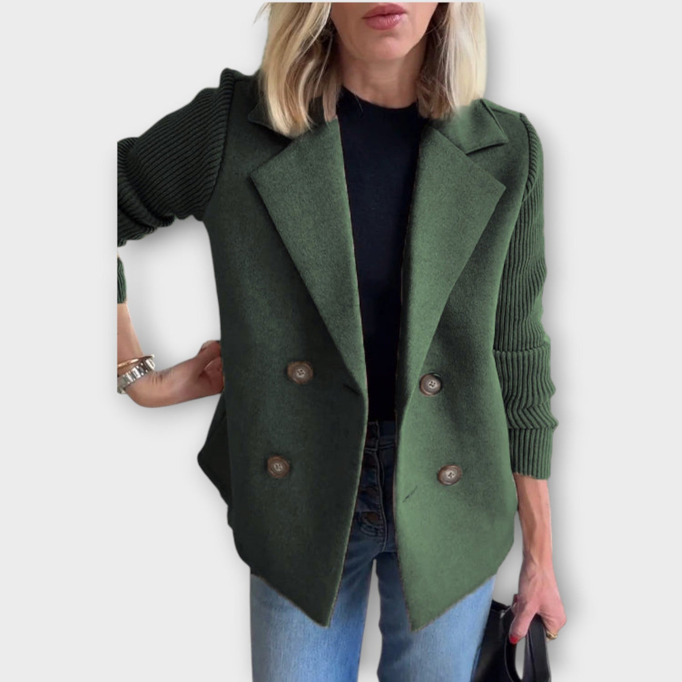 Kétgombos, kötött ujjú blézer