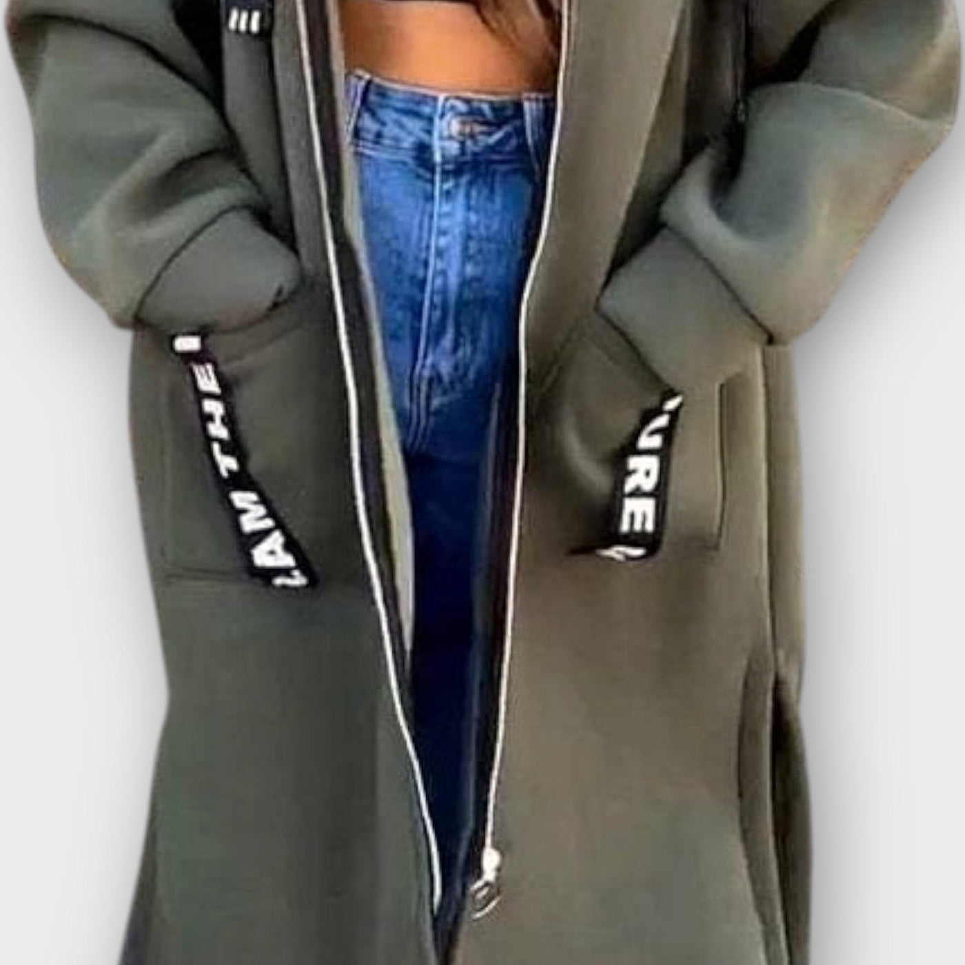 Városi Kényelem Hosszú Kapucnis Kabát