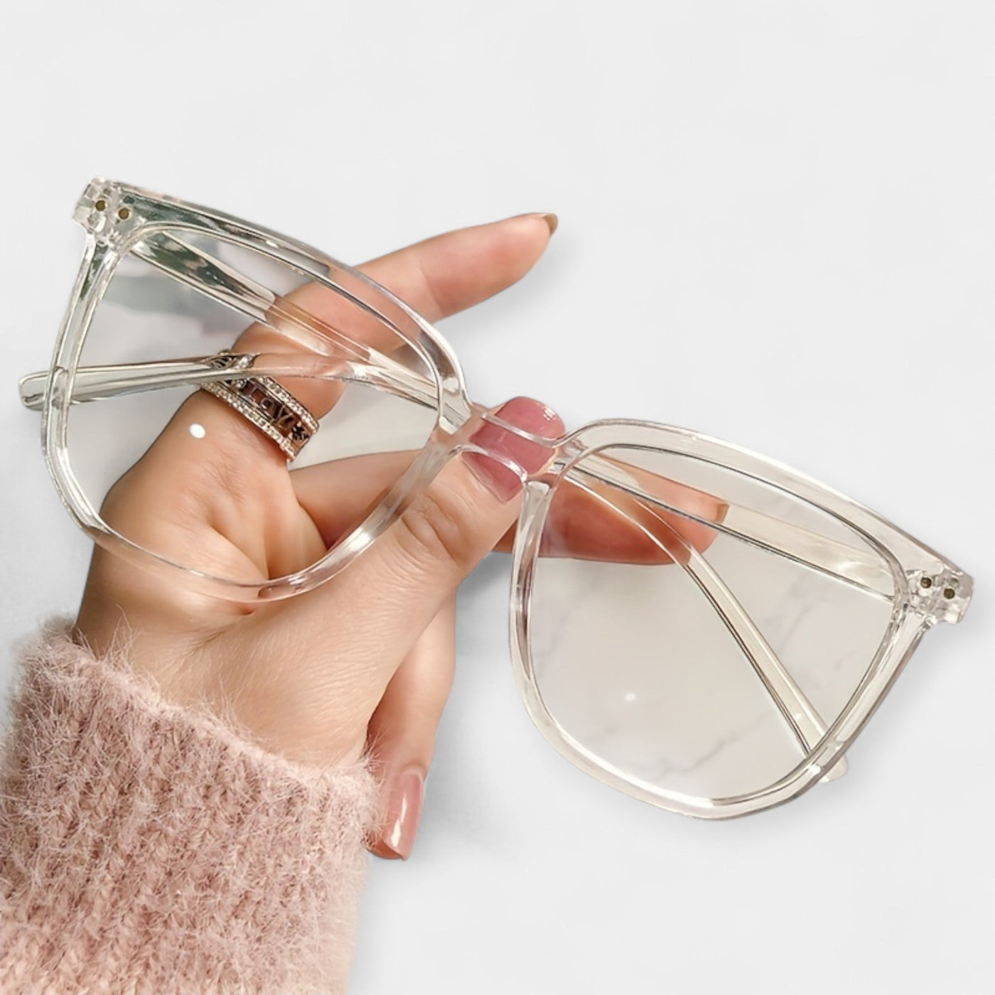 Négyzet alakú szemüveg kék fényvédővel