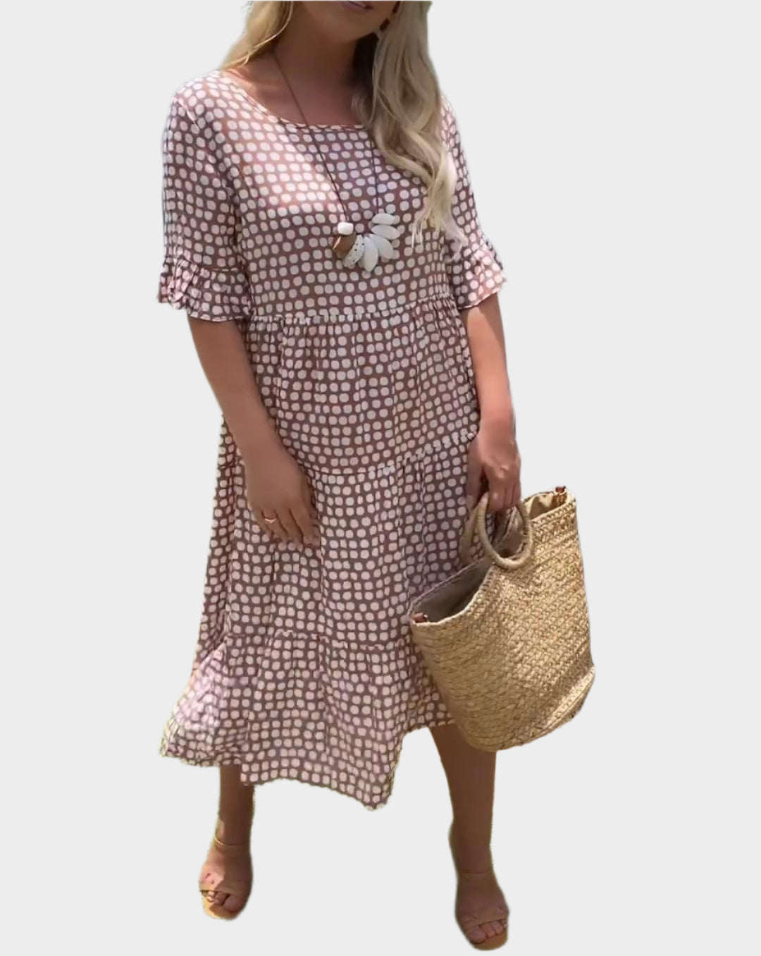 Midi Ruha Elegáns Csíkokkal