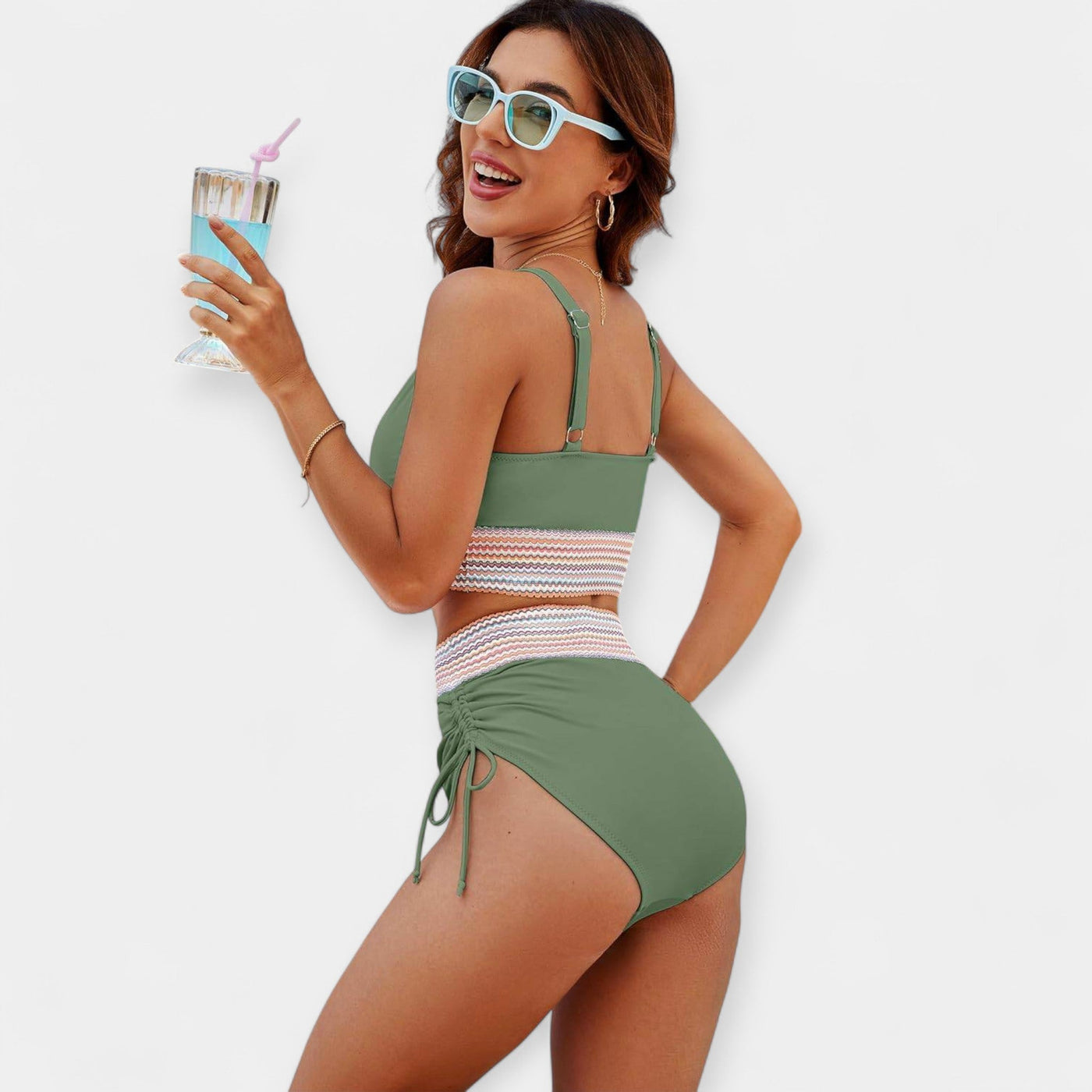 Magas derekú bikini párnázással