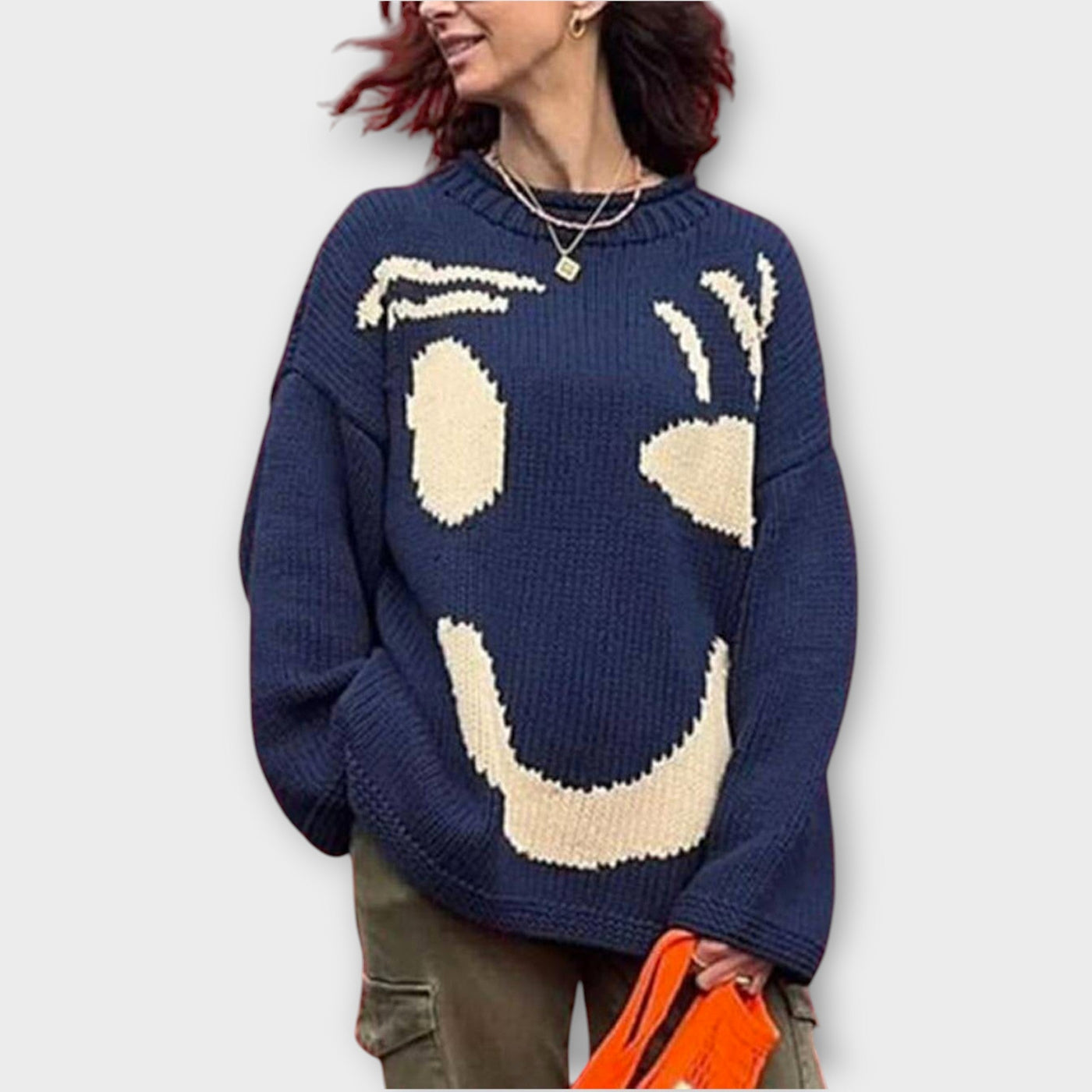 Kézzel készült Absztrakt Művészet Kötött Pulóver