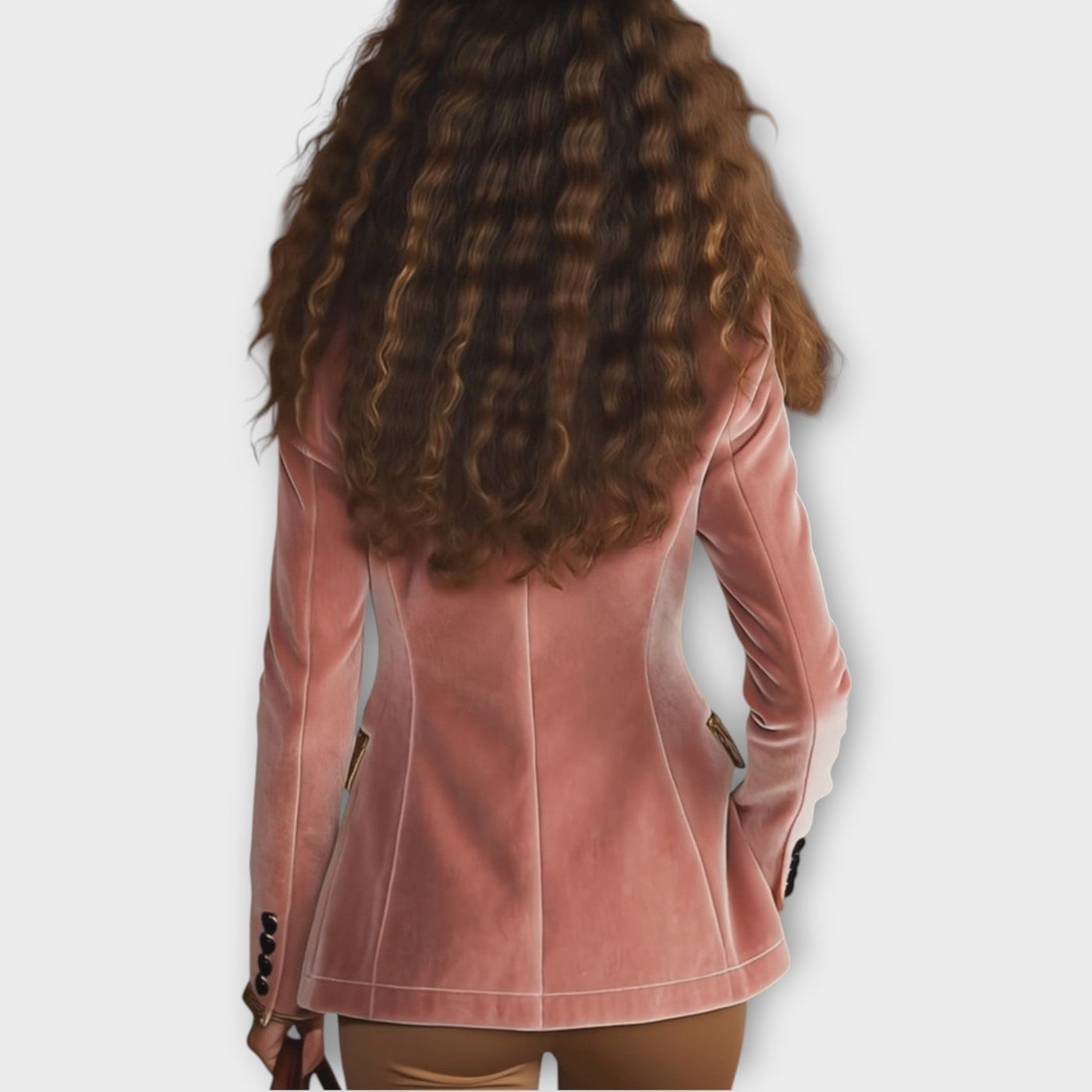 Velúr szabott zakó figyelemfelkeltő díszítéssel