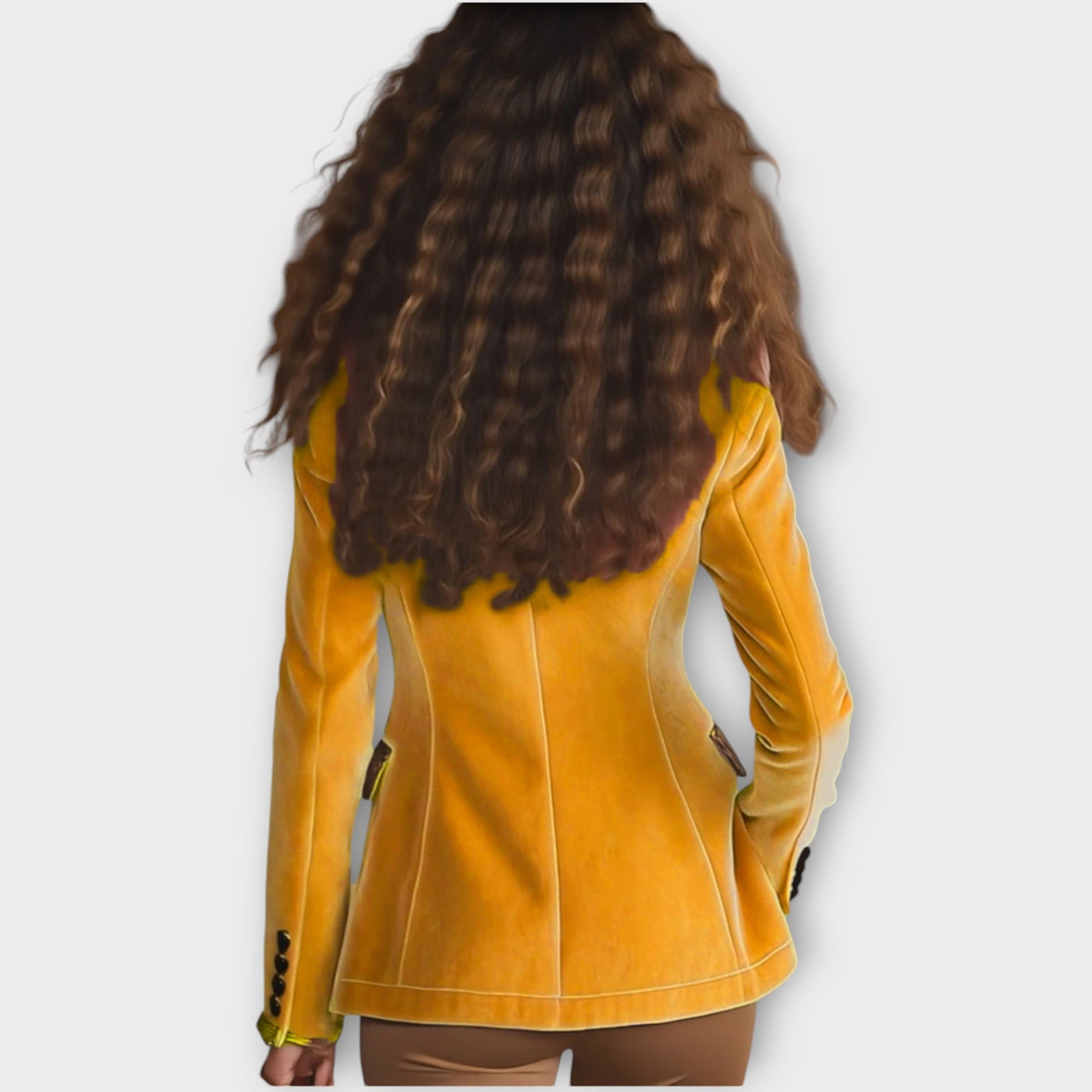 Velúr szabott zakó figyelemfelkeltő díszítéssel