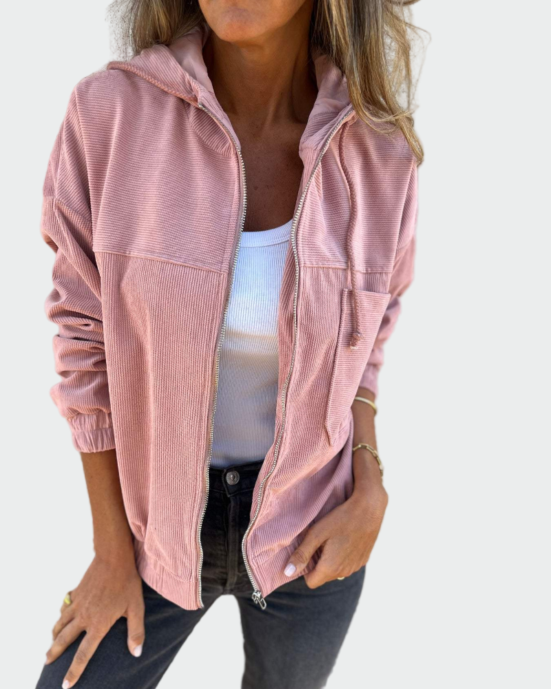 Velúr Textúrájú Blézer Csíkokkal