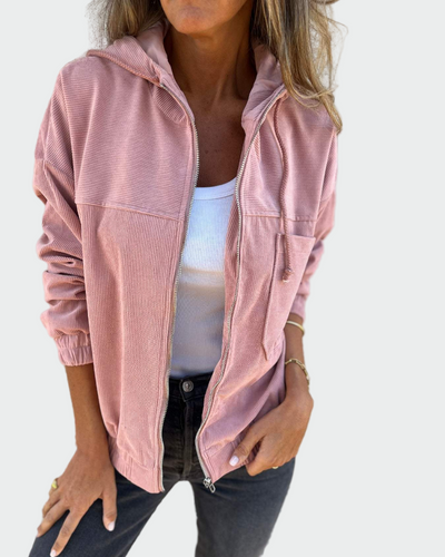 Velúr Textúrájú Blézer Csíkokkal