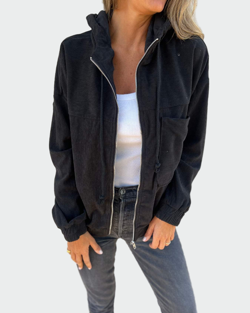 Velúr Textúrájú Blézer Csíkokkal