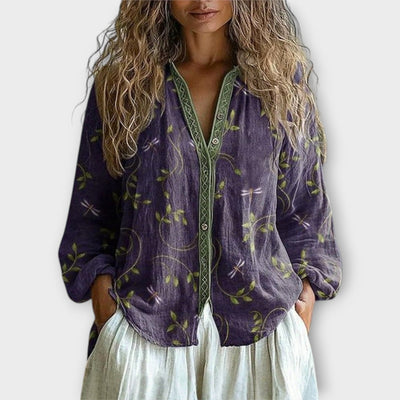 Laza Gombos Blúz Művészi Részletezéssel