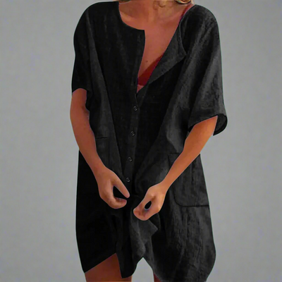 Organikus nyári ruha pamutból és lenből a kényelmes nyári pillanatokért