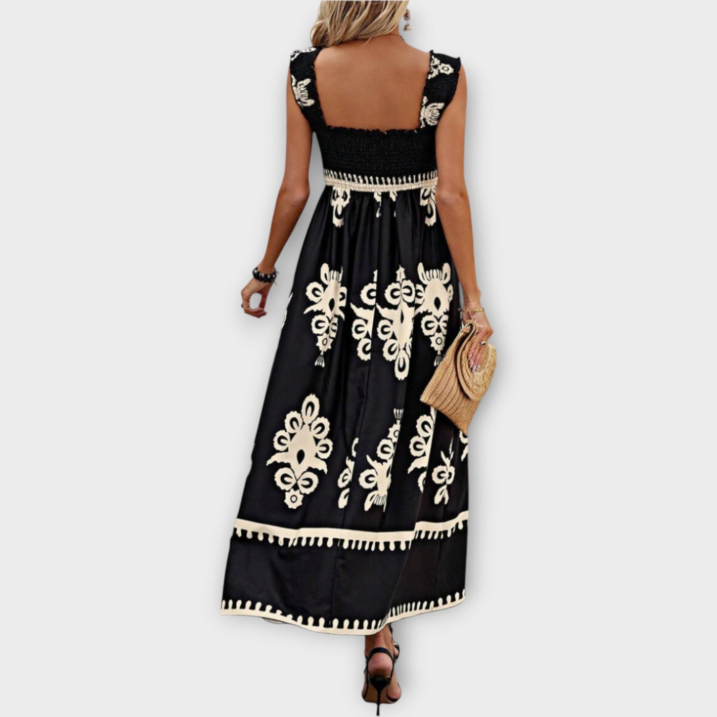 Stílusos Tengerparti Ruha Négyzet Nyakkivágással