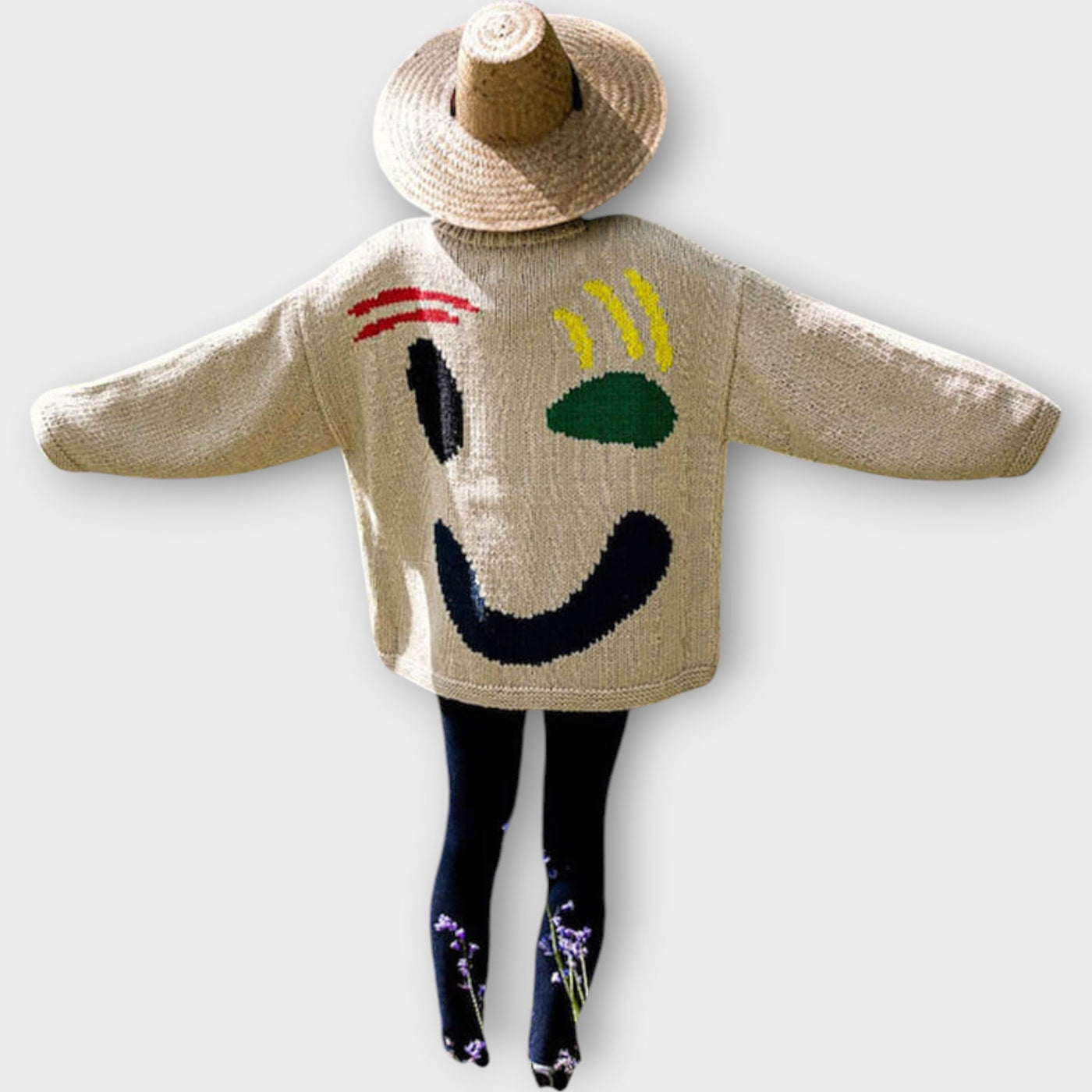 Kézzel készült Absztrakt Művészet Kötött Pulóver