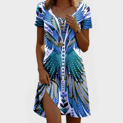 Vintage Rövid Ujjú Ruha