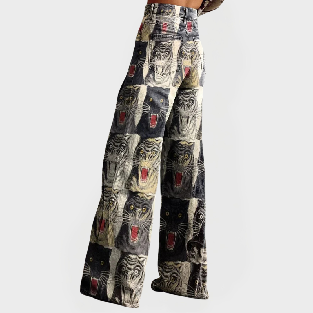 Stílusos, széles lábú farmer, kényelmes fazonnal