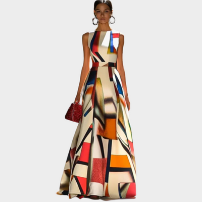 Maxi Ruha Lineáris Érzéssel és Fényes Textúrával