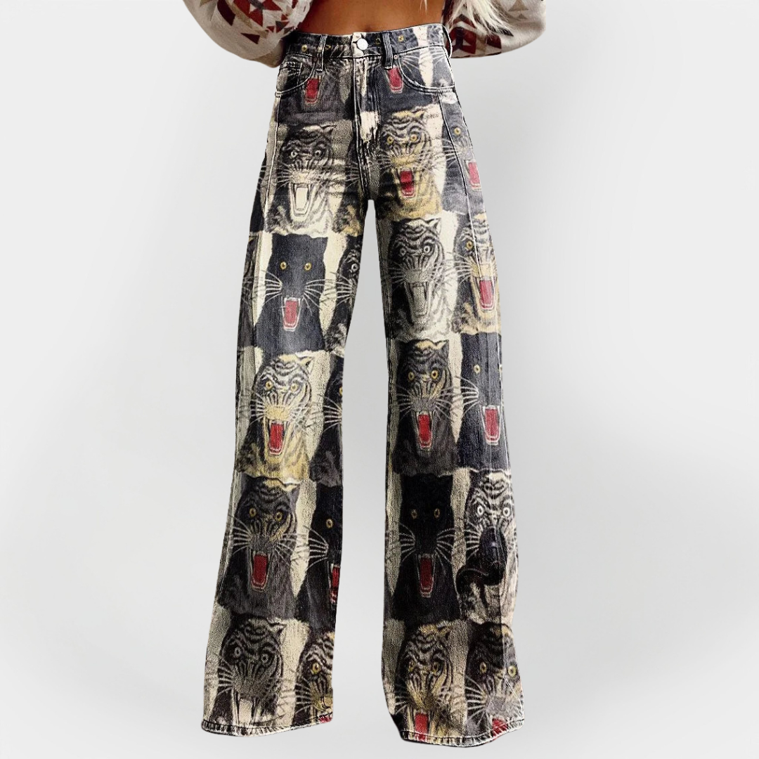 Stílusos, széles lábú farmer, kényelmes fazonnal