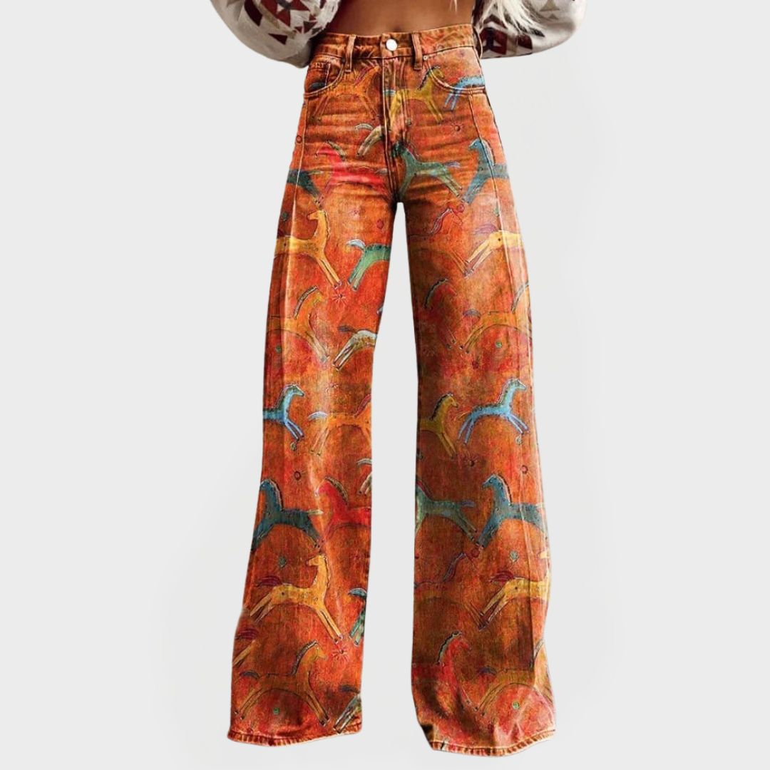 Mindennapi Magas Derékú Nadrág Széles Szárral