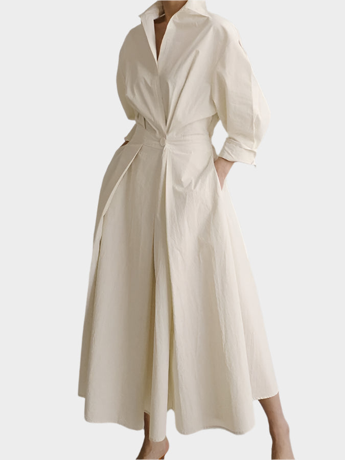 Elegáns A-vonalú Ruha Polo Gallérral