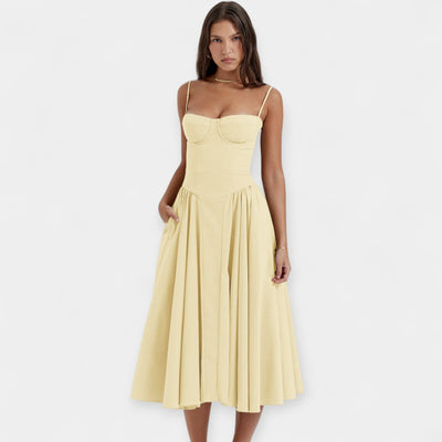 Retro Midi Ruha Vékony Pántokkal