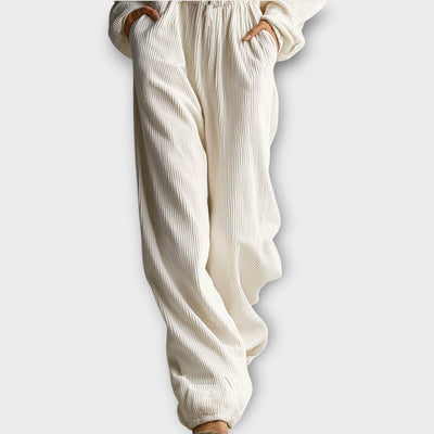 Könnyed, Pliszírozott, Széles Lábú Overall