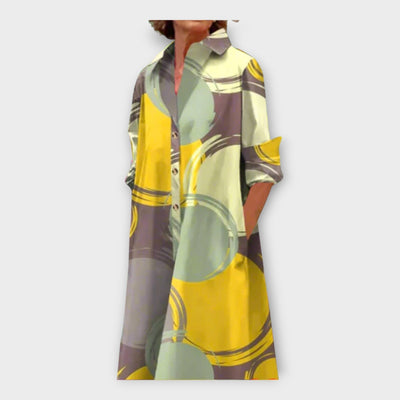 Kézműves Ruha Geometrikus Mintával