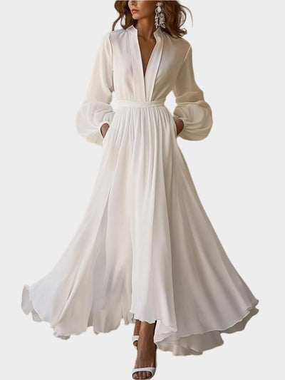 Klasszikus Fehér Maxi Ruha