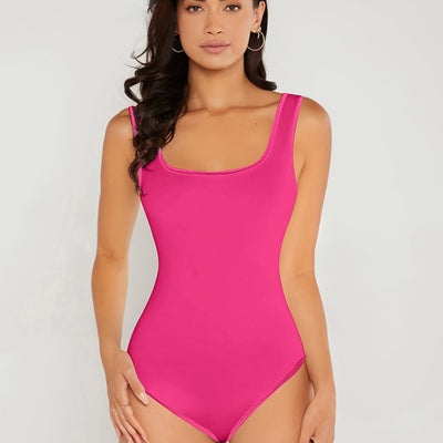 Ujjatlan Bodysuit Négyzetes Nyakkivágással