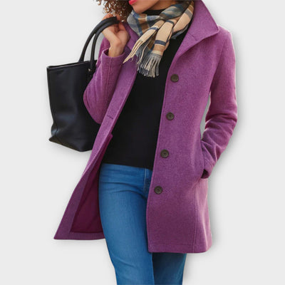 Elegáns Gombos Elülső Közép Hosszú Kabát