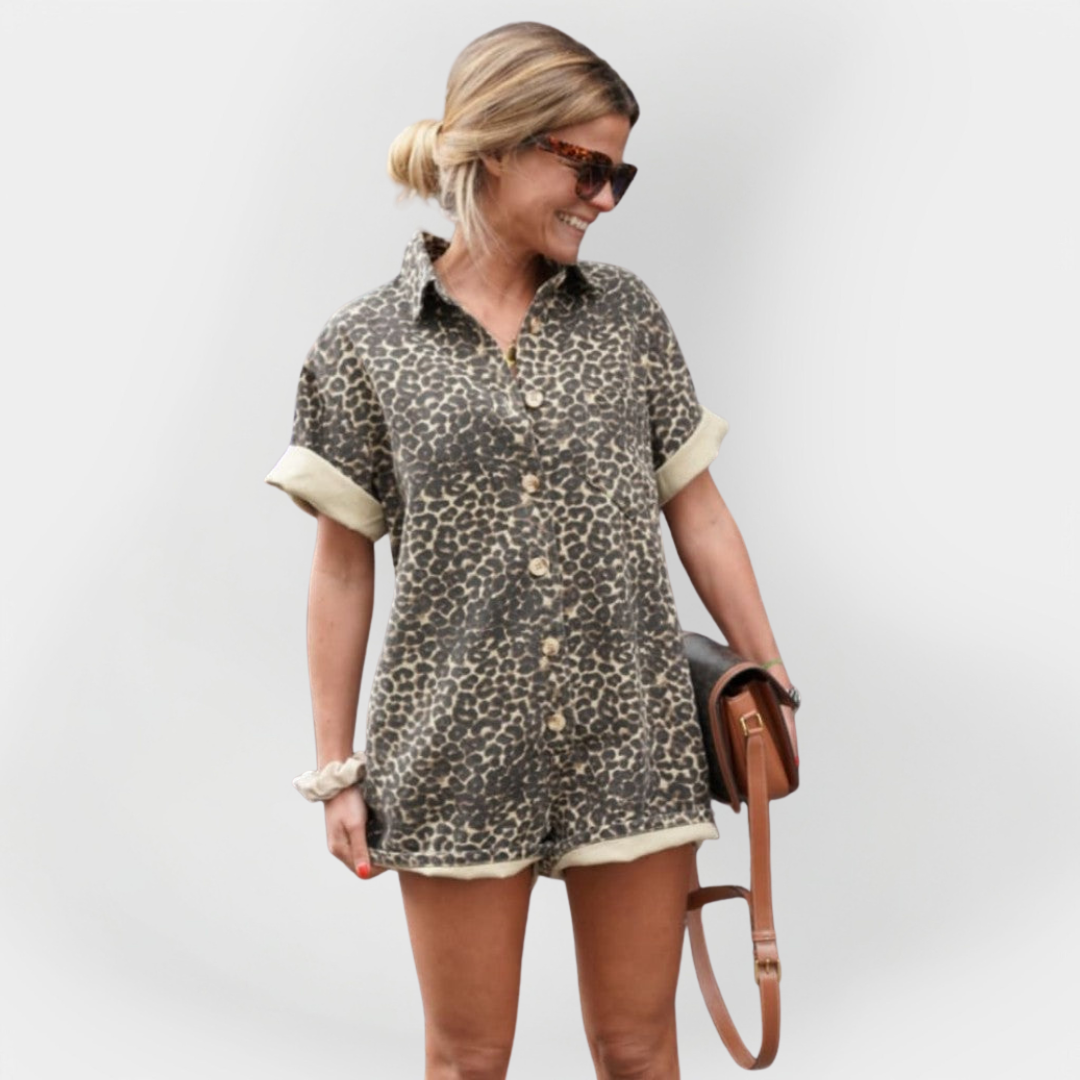 Összeszerelt Leopárd Mintás Overall