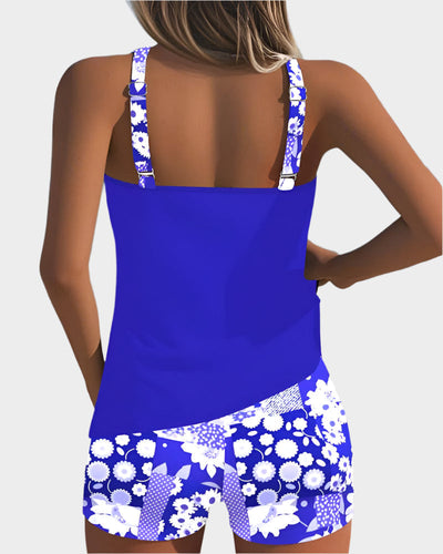 Kényelmes Kétrészes Fürdőruha Virágmintával