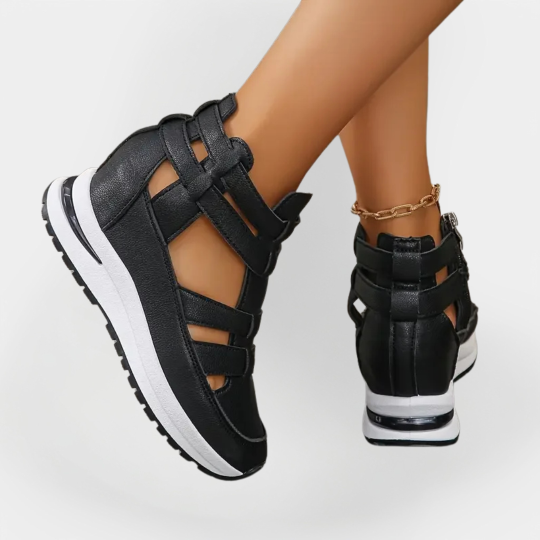 Elegáns, könnyű sarkú szandál oldalsó cipzárral