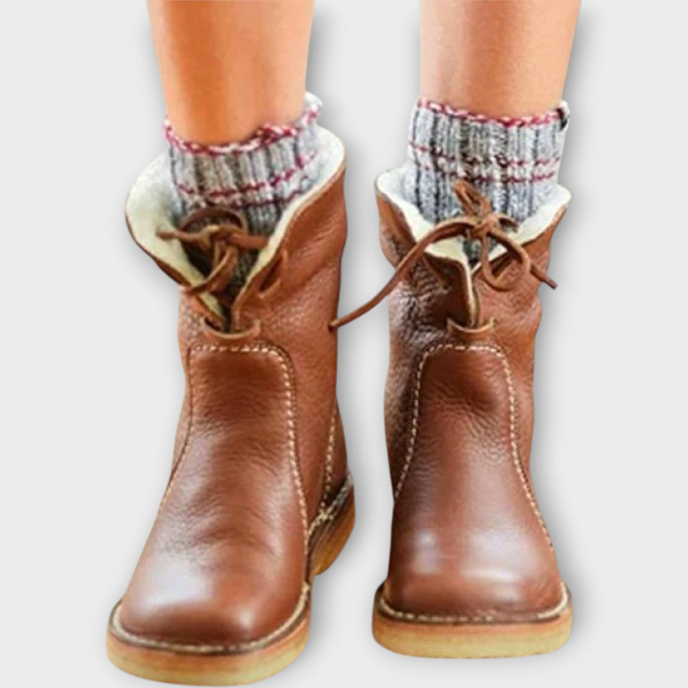 Bőr Téli Csizmák Szőrme Béléssel