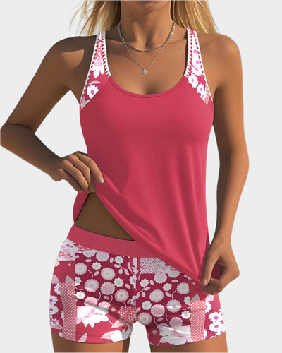 Kényelmes Kétrészes Fürdőruha Virágmintával