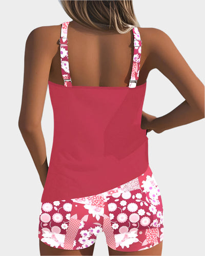 Kényelmes Kétrészes Fürdőruha Virágmintával