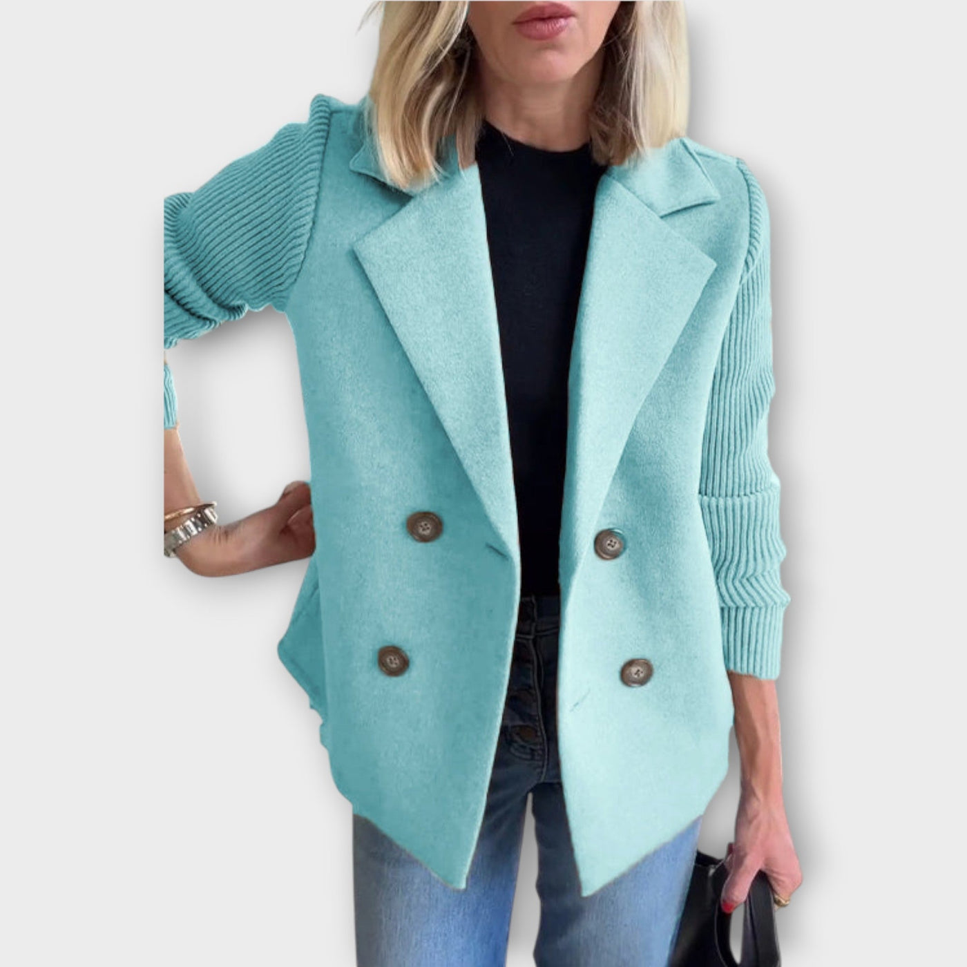 Kétgombos, kötött ujjú blézer