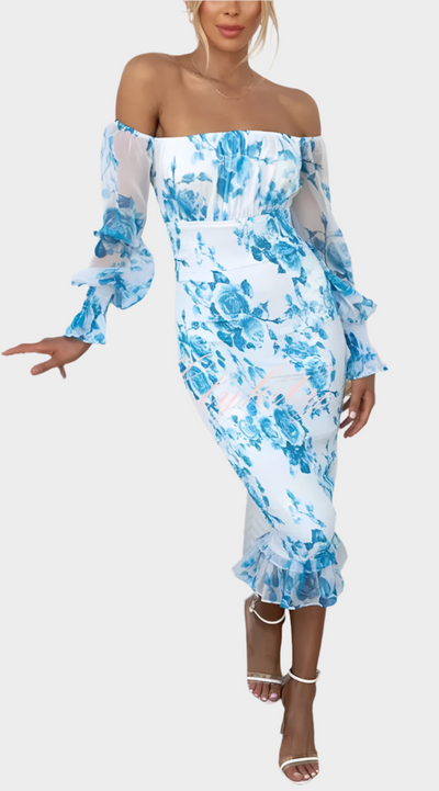 Édes Virágos Midi Ruha