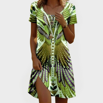 Vintage Rövid Ujjú Ruha