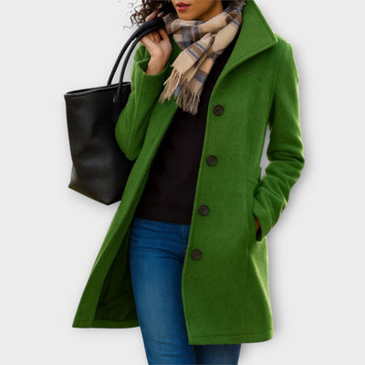 Elegáns Gombos Elülső Közép Hosszú Kabát