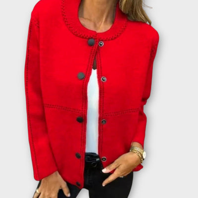 Klasszikus Gombos Elöl Nyitott Kardigán Könnyed Bájjal