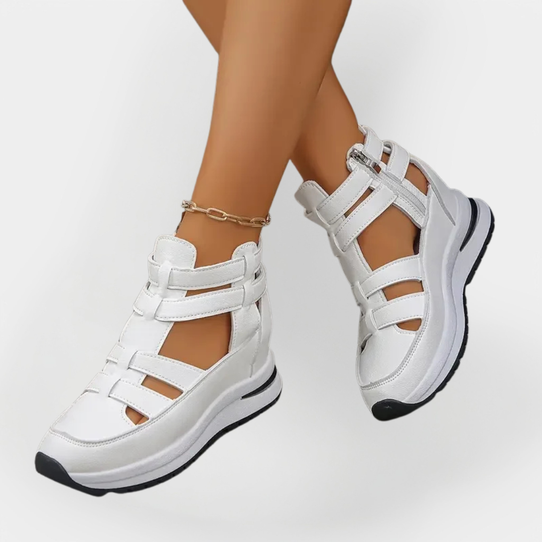 Elegáns, könnyű sarkú szandál oldalsó cipzárral