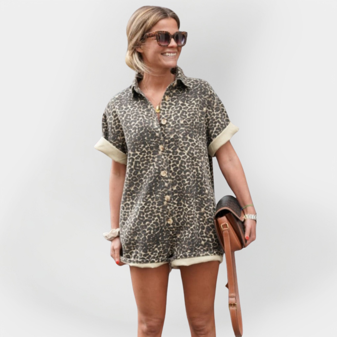 Összeszerelt Leopárd Mintás Overall