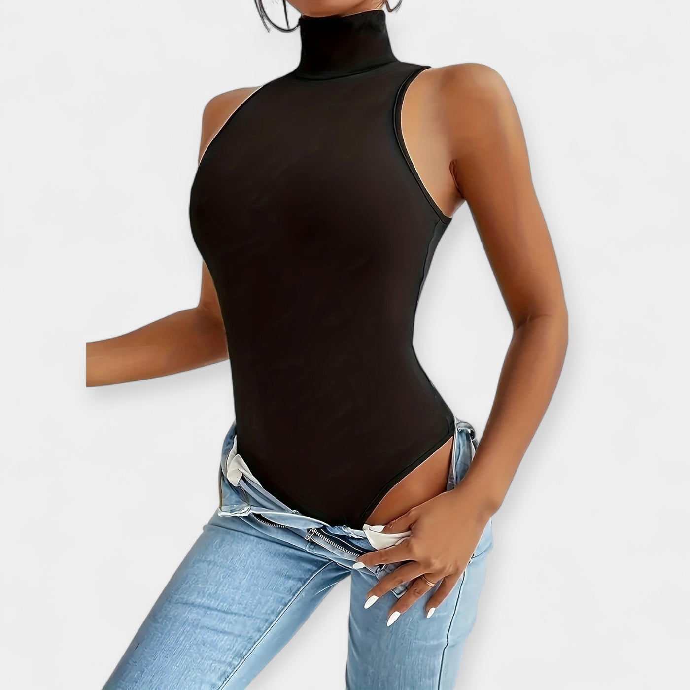 Ujjatlan Bodysuit Magas Nyakkal