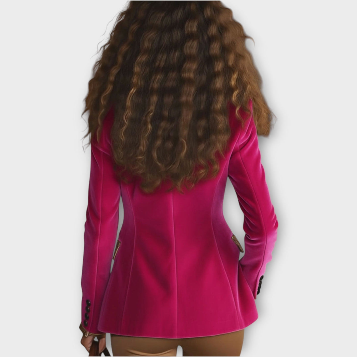 Velúr szabott zakó figyelemfelkeltő díszítéssel