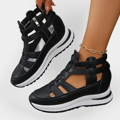 Elegáns, könnyű sarkú szandál oldalsó cipzárral