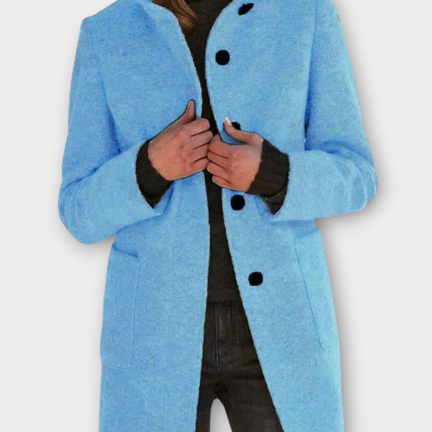 Időtlen Gombos Elől Záródó Középhosszú Kabát