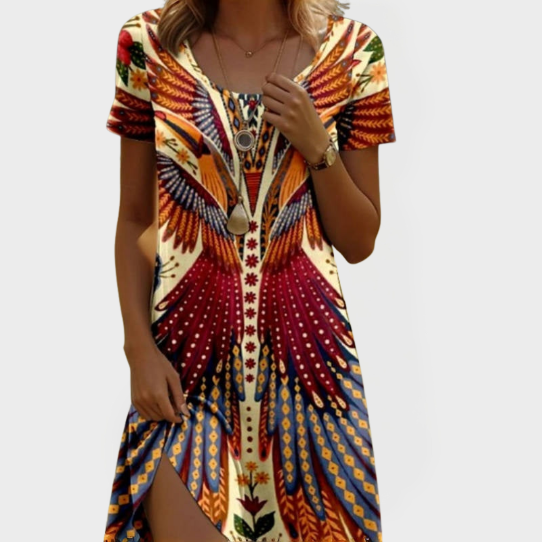 Vintage Rövid Ujjú Ruha