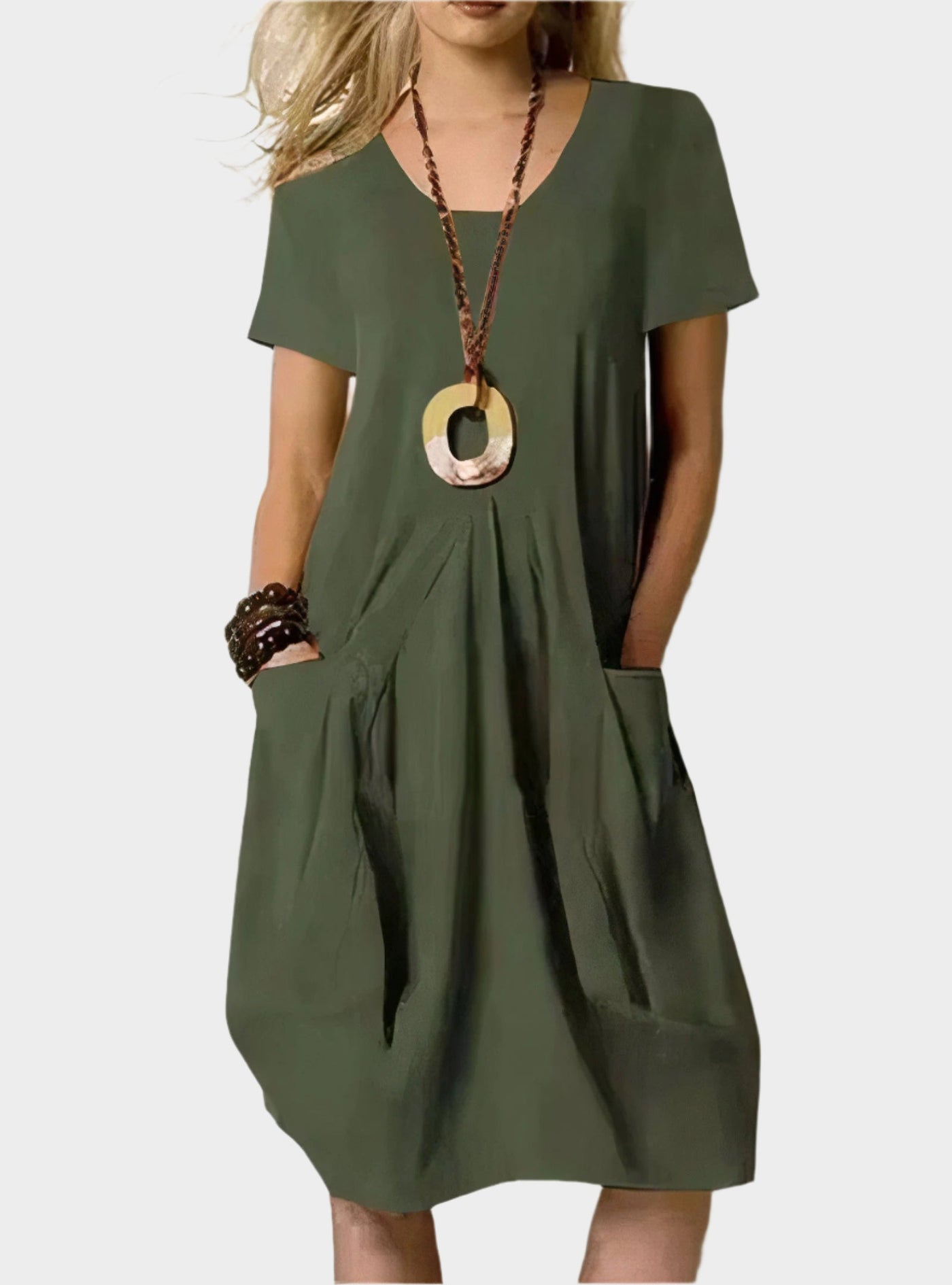 Levegős Hosszú Ruha Zsebekkel