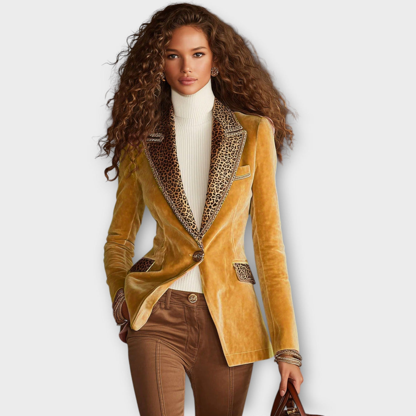 Velúr szabott zakó figyelemfelkeltő díszítéssel