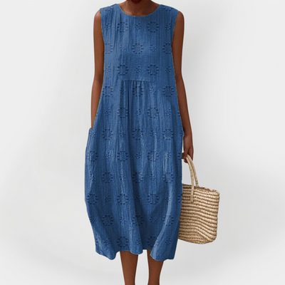 Elegáns Ujjatlan Pamut Ruha Zsebekkel