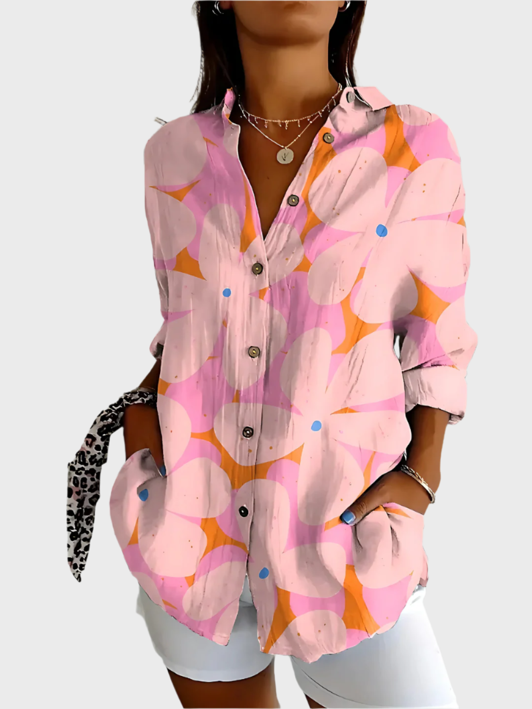 Pamut Blúz Virágmintával