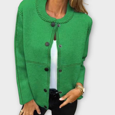 Klasszikus Gombos Elöl Nyitott Kardigán Könnyed Bájjal